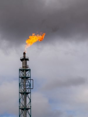 Oil Refinery factory at the cloudy sky, petrochemical plant, Petroleum